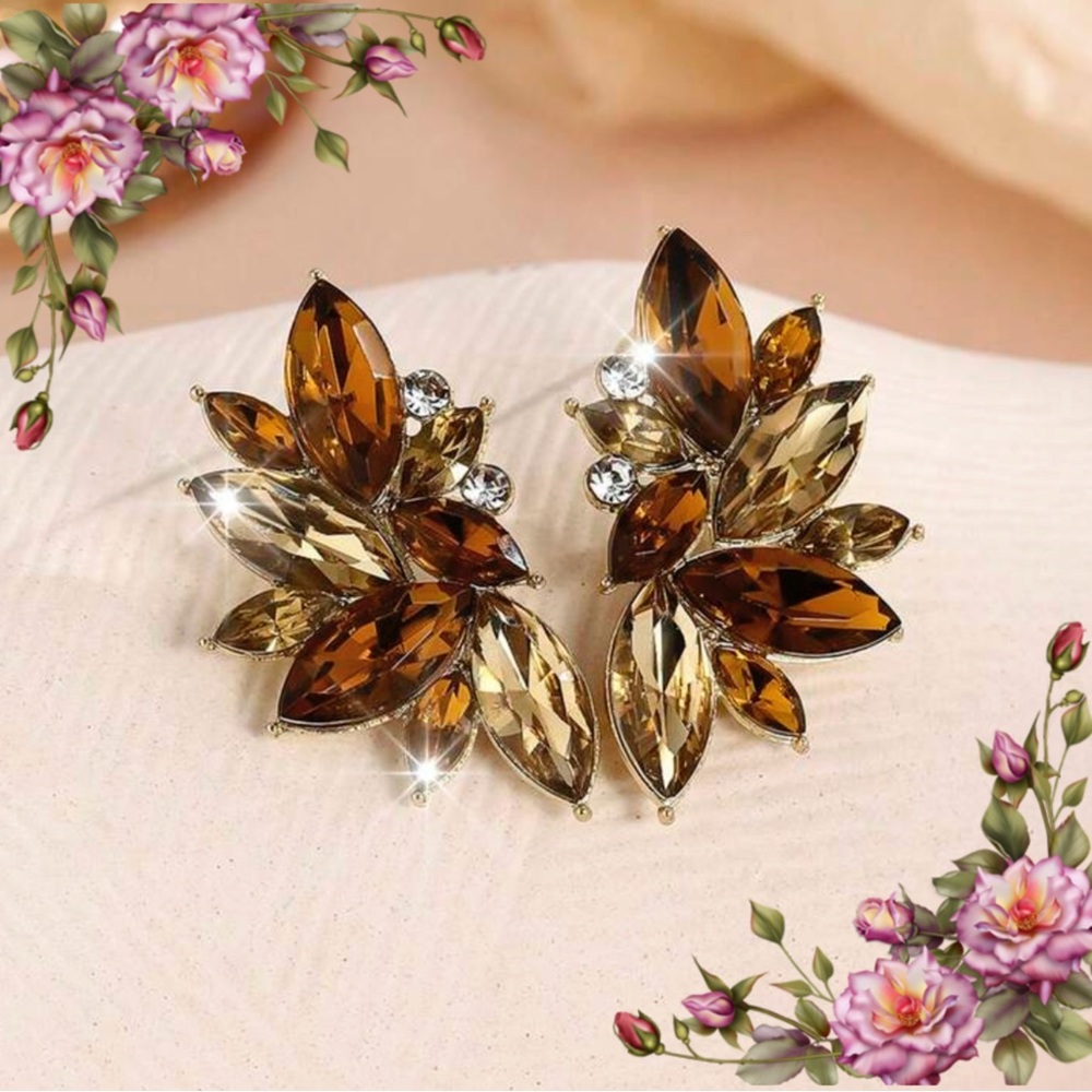Elegant‎ Brown and Gold Leaf Earrings